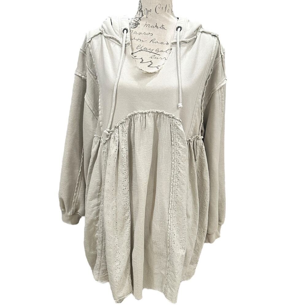 Free People Oversized Sage Green Hoodie Tunic - Picture 9 of 9